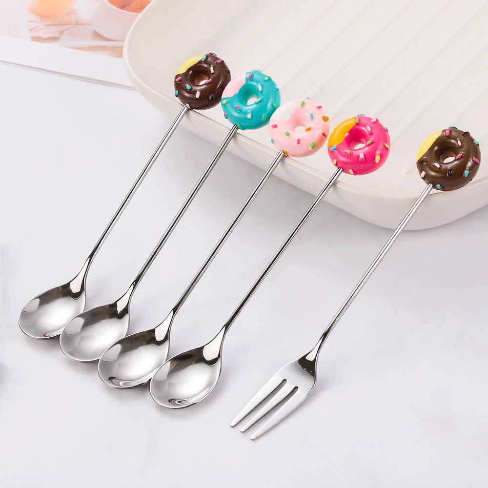 NEW Donut Design Stainless Steel Doughnut Dessert Spoon Fork Coffee Ice Cream Spoons Candy Kitchen Flatware Baby Kids Dinnerware
NEW Donut Design Stainless Steel Doughnut Dessert Spoon Fork Coffee Ice Cream Spoons Candy Kitchen Flatware Baby Kids Dinnerware