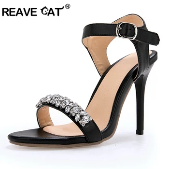 REAVE CAT Women's sandals High heels Ladies summer shoes Buckle PU Rubber Crystal Black Big size 33-46 Casual Thin heel A1966
REAVE CAT Women's sandals High heels Ladies summer shoes Buckle PU Rubber Crystal Black Big size 33-46 Casual Thin heel A1966
