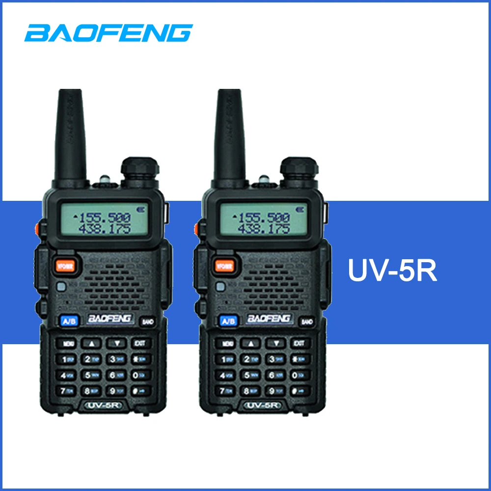 2pcs BAOFENG UV-5R Interphone Walkie Talkie Two Way Radio FM Transceiver Dual-band DTMF VOX Alarm LED Flashlight Key Lock
2pcs BAOFENG UV-5R Interphone Walkie Talkie Two Way Radio FM Transceiver Dual-band DTMF VOX Alarm LED Flashlight Key Lock