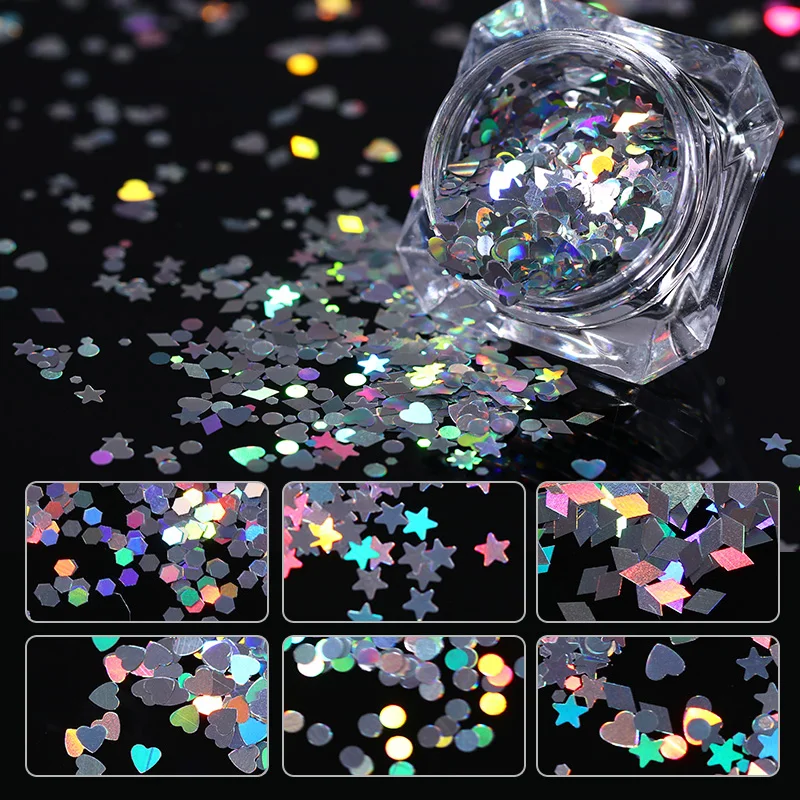 Holographic Nail Sequins Heart Star Glitter Rhombus Round Colorful Nail Art Flakes Paillette DIY Nail Art Manicure Decorations
Holographic Nail Sequins Heart Star Glitter Rhombus Round Colorful Nail Art Flakes Paillette DIY Nail Art Manicure Decorations