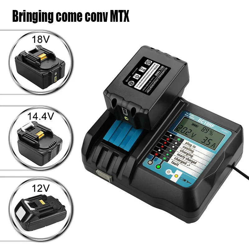 14.4V-18V 3.5A 3.0A Fast Battery Charger For Makita BL1415, 1420,1830,1840,1850,1860 Power Tool with display screen and USB port
14.4V-18V 3.5A 3.0A Fast Battery Charger For Makita BL1415, 1420,1830,1840,1850,1860 Power Tool with display screen and USB port