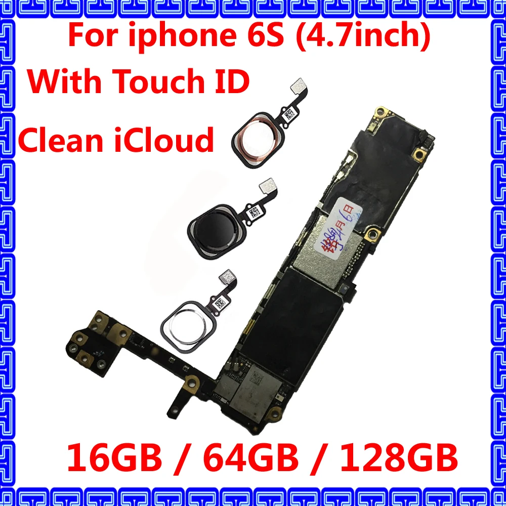 16GB / 64GB / 128GB For iphone 6 S 6S Original motherboard with / NO touch ID unlocked iCloud mainboard with IOS system+Chips
16GB / 64GB / 128GB For iphone 6 S 6S Original motherboard with / NO touch ID unlocked iCloud mainboard with IOS system+Chips
