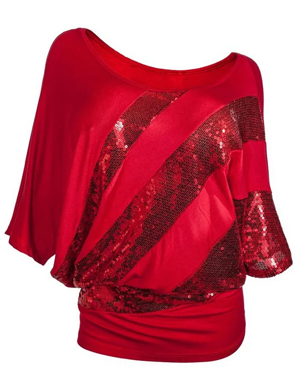 glitter batwing top