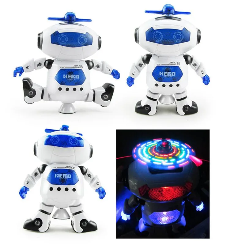 360 Rotating Space Dancing Robot Musical Walk Lighten Electronic Toy Robot Christmas Birthday Gift Toy For Child
360 Rotating Space Dancing Robot Musical Walk Lighten Electronic Toy Robot Christmas Birthday Gift Toy For Child