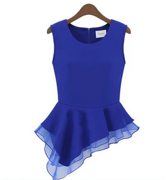 Women Blouses 2015 Summer Plus Size Sleeveless Blouses Shirts O-Neck Fashion Casual Irregular Work OL Blouses, White, Blue ,S-XL
Women Blouses 2015 Summer Plus Size Sleeveless Blouses Shirts O-Neck Fashion Casual Irregular Work OL Blouses, White, Blue ,S-XL
