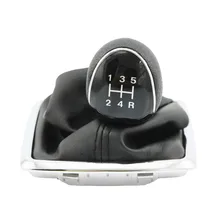 Novo Para Ford Focus 2 2005 2006 2007 2008 2009 2010 2011 Kuga Fiesta 5 Velocidades Manual Engrenagem Vara Knob Deslocamento Bota De Couro Preta Cap(China)