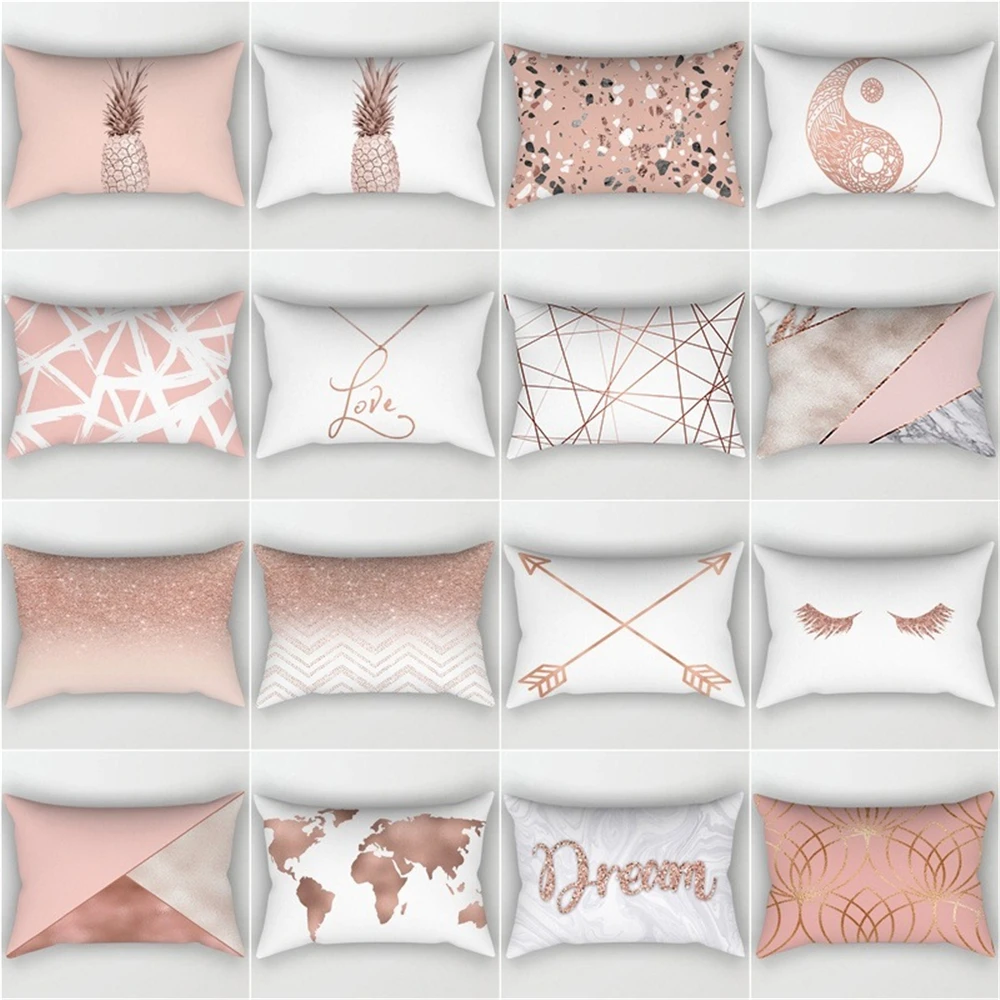 30x50CM Geometric Throw Pillow Case Rose Gold Pink Cushion Cover Home Sofa Decorative Pillows Cotton Polyester Cushion Pillows
30x50CM Geometric Throw Pillow Case Rose Gold Pink Cushion Cover Home Sofa Decorative Pillows Cotton Polyester Cushion Pillows