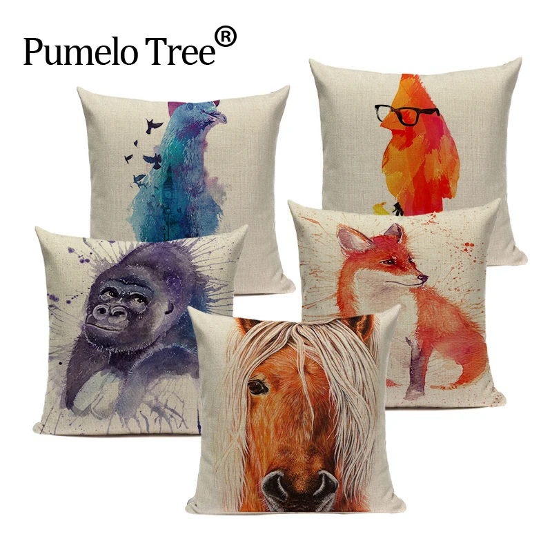 Pillow Cover Watercolour Fashion Woven linen Cartoon fox Orangutan horse Throw Pillow Square Sofas Printing custom Cushion Cas
Pillow Cover Watercolour Fashion Woven linen Cartoon fox Orangutan horse Throw Pillow Square Sofas Printing custom Cushion Cas