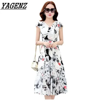 YAGENZ Summer Ladies Dresses 2019 New Fashion Slim Elegant Dress Large size Print Short sleeve V neck Chiffon Women Dress 3XL
YAGENZ Summer Ladies Dresses 2019 New Fashion Slim Elegant Dress Large size Print Short sleeve V neck Chiffon Women Dress 3XL