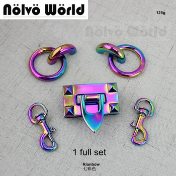 New!! 1-2-5 full set Rainbow Lacquer bags handbags lock/arch bridges/snap hooks clasps/cast solid rings hardware
New!! 1-2-5 full set Rainbow Lacquer bags handbags lock/arch bridges/snap hooks clasps/cast solid rings hardware