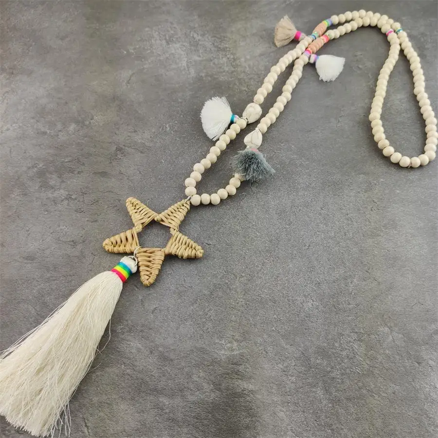 Handmade weaved Star pendant Necklace Boho shell beaded chain unique Bohemia long fringe tassel Necklaces for women summer
Handmade weaved Star pendant Necklace Boho shell beaded chain unique Bohemia long fringe tassel Necklaces for women summer