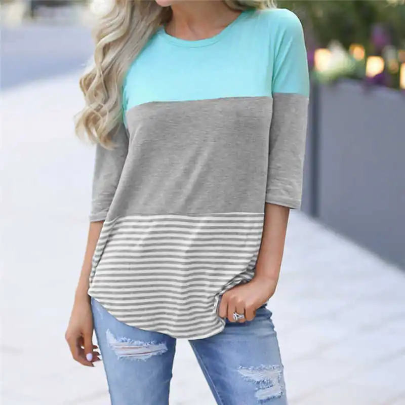 Ladies Harajuku Summer Striped Lace Blusa 3/4 Short Sleeve Shirt Women Blouse Fashion Shirt Woman Tee Tops Casual Female shirt
Ladies Harajuku Summer Striped Lace Blusa 3/4 Short Sleeve Shirt Women Blouse Fashion Shirt Woman Tee Tops Casual Female shirt