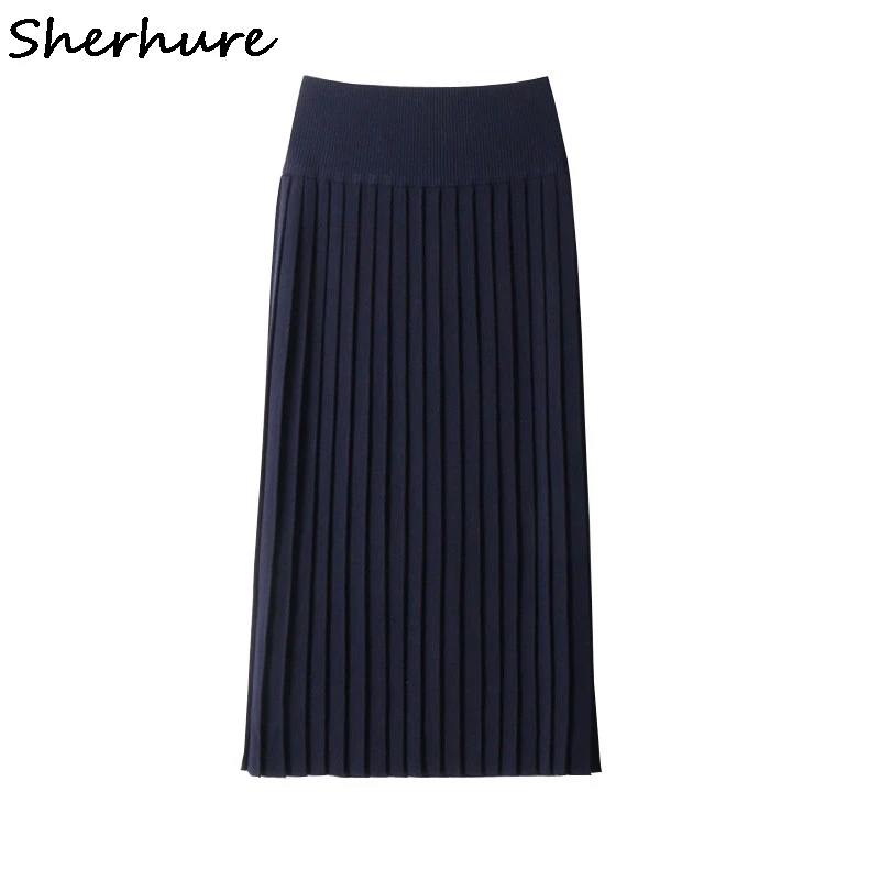 2019 Autumn Winter Women Skirt Vintage Knitted Pleated Long Skirt High Waist Women Midi Skirt Female Ladies Midi Skirt Saia
2019 Autumn Winter Women Skirt Vintage Knitted Pleated Long Skirt High Waist Women Midi Skirt Female Ladies Midi Skirt Saia