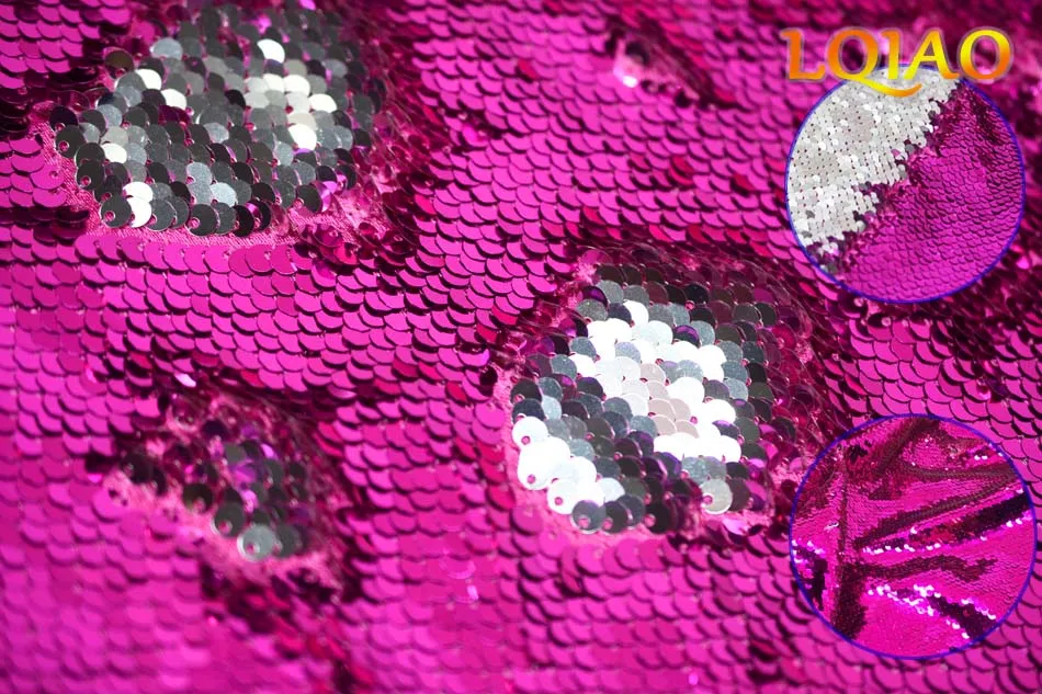 fuchsia silver reversible sequin New Color Card