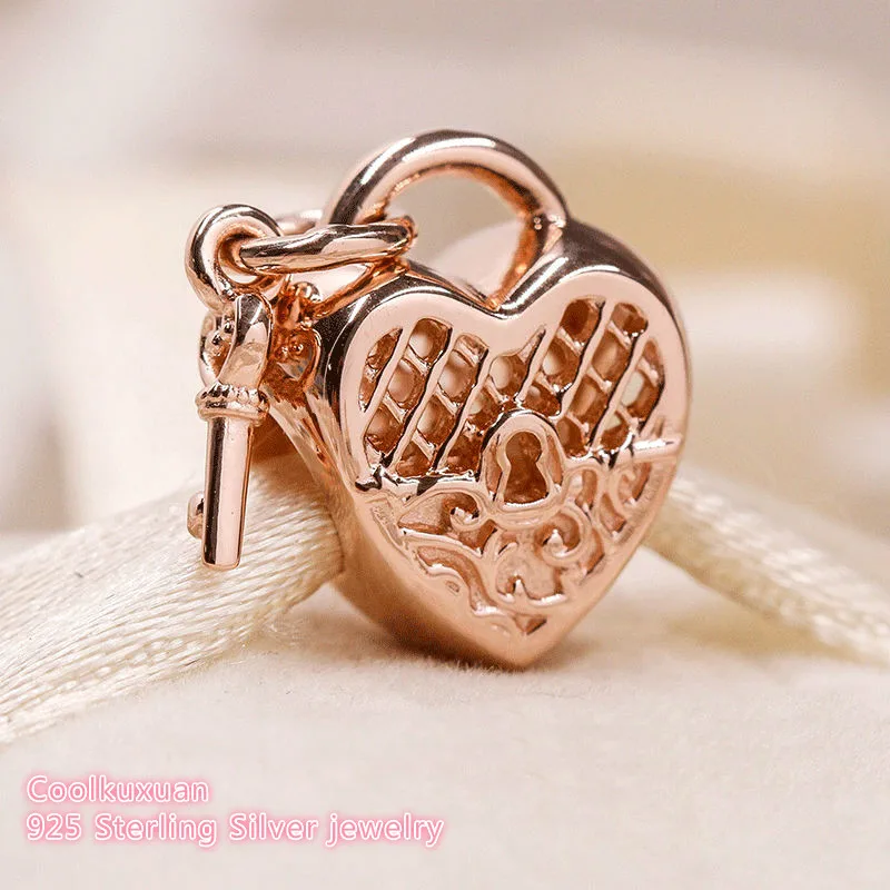 2018 Autumn 100% 925 Sterling Silver Love You Lock Charm, Rose gold beads Fit Original Pandora Charms Bracelet Jewelry Making
2018 Autumn 100% 925 Sterling Silver Love You Lock Charm, Rose gold beads Fit Original Pandora Charms Bracelet Jewelry Making
