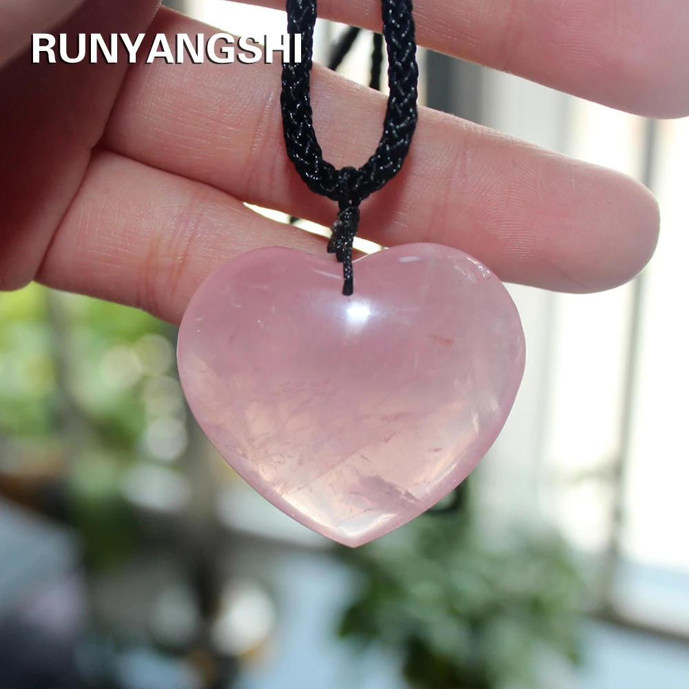 Love Heart Shape Natural Healing Stone Rose Quartz Pink Crystal Pendant Powder crystal Necklace jewelry love 35mm Accessori
Love Heart Shape Natural Healing Stone Rose Quartz Pink Crystal Pendant Powder crystal Necklace jewelry love 35mm Accessori