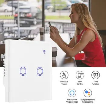Modern Wifi Light Switch Wall Installation Voice Control Compatible with Alexa Google Assistant ALI88
Modern Wifi Light Switch Wall Installation Voice Control Compatible with Alexa Google Assistant ALI88
