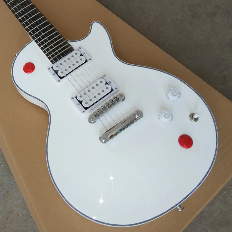 In Stock White Electric Guitar, Fretboard with no Inlay, 24 Frets, Kill Switch Buckethead style Guitarra, Tonepro Bridge
In Stock White Electric Guitar, Fretboard with no Inlay, 24 Frets, Kill Switch Buckethead style Guitarra, Tonepro Bridge