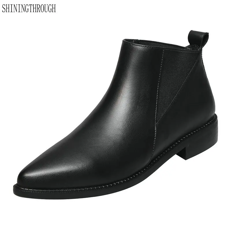 Spring Autumn poined Toe Low Heels Women Ankle Boots Top Quality Genuine Leather Chelsea Boots Party Shoes Woman
Spring Autumn poined Toe Low Heels Women Ankle Boots Top Quality Genuine Leather Chelsea Boots Party Shoes Woman