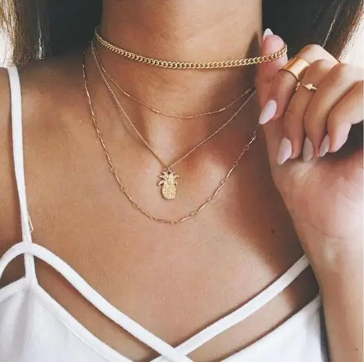 2019 fashion Charm Jewelry Gold Pineapple Pendant Multilayer Necklace Beautiful Valentines Day Gift For Women Classmate
2019 fashion Charm Jewelry Gold Pineapple Pendant Multilayer Necklace Beautiful Valentines Day Gift For Women Classmate