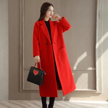 Winter Jacket Overcoat Female Long Outwear Pocket Parkas Women Cashmere Coat 2019 New V-neck Solid Trench Woolen Coat Woman Warm
Winter Jacket Overcoat Female Long Outwear Pocket Parkas Women Cashmere Coat 2019 New V-neck Solid Trench Woolen Coat Woman Warm