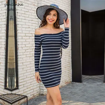 yinlinhe Blue Sexy Bodycon Dress Women Long Sleeve Off Shoulder Red Slim elasticity Knit Dress Autumn Spring striped Vestido 646
yinlinhe Blue Sexy Bodycon Dress Women Long Sleeve Off Shoulder Red Slim elasticity Knit Dress Autumn Spring striped Vestido 646