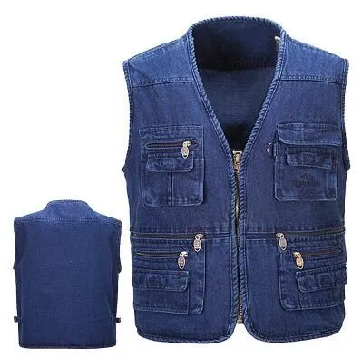 New 2018 Men's vest jacket Photography Denim Vest mens sleeveless jacket vests vests male with many pockets plus size XL-XXXXXL
New 2018 Men's vest jacket Photography Denim Vest mens sleeveless jacket vests vests male with many pockets plus size XL-XXXXXL