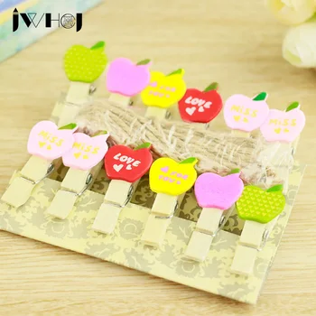 12 pcs/lot JWHCJ Mini Colored apple Wooden Clip DIY Photo Paper Clips with Hemp Rope Photo Hanging Spring message memo clip
12 pcs/lot JWHCJ Mini Colored apple Wooden Clip DIY Photo Paper Clips with Hemp Rope Photo Hanging Spring message memo clip