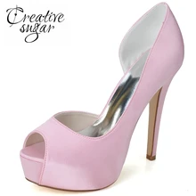 white satin platform shoes