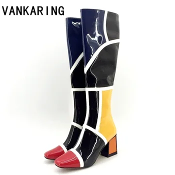 VANKARING Halloween red mixed color patent leather riding chelsea boots for women knee high boots fancy date winter boots women
VANKARING Halloween red mixed color patent leather riding chelsea boots for women knee high boots fancy date winter boots women
