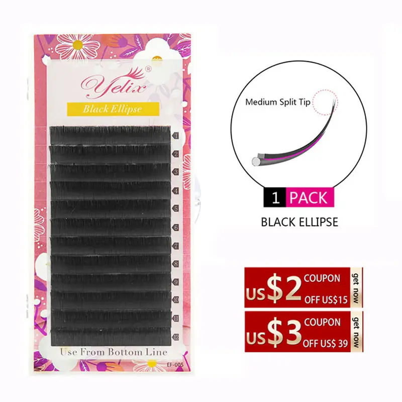 Yelix False Flat Eye lashes Extension Mink Ellipse Eyelash Matte Black Fake Eyelashes Extension Split Tips Natural Soft Lash
Yelix False Flat Eye lashes Extension Mink Ellipse Eyelash Matte Black Fake Eyelashes Extension Split Tips Natural Soft Lash
