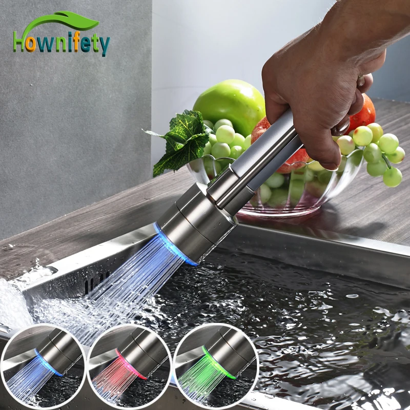 3 Colors LED Nickel Brushed Kitchen Sink Faucet Replacement Accessories Sprayer Head
3 Colors LED Nickel Brushed Kitchen Sink Faucet Replacement Accessories Sprayer Head