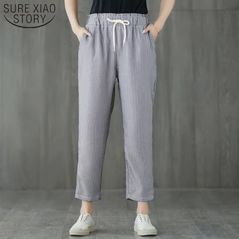 Cotton Linen Pant Women Plus Size Women Lace Up Pants Striped Ankle-Length High Waist Pants Womens Clothing 3697 50
Cotton Linen Pant Women Plus Size Women Lace Up Pants Striped Ankle-Length High Waist Pants Womens Clothing 3697 50