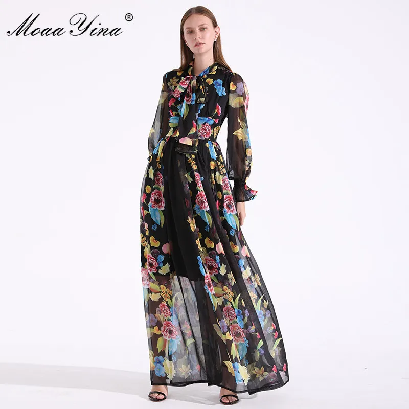 MoaaYina Fashion Designer Runway Summer Women Dress Bow collar Long sleeve Floral Print Holiday Parties Noble Elegant Maxi Dress
MoaaYina Fashion Designer Runway Summer Women Dress Bow collar Long sleeve Floral Print Holiday Parties Noble Elegant Maxi Dress