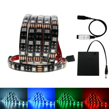 DC5V 5050 LED Strip lights RGB Black PCB Led Lighting Backlight Remote For TV Background with AA batteries box
DC5V 5050 LED Strip lights RGB Black PCB Led Lighting Backlight Remote For TV Background with AA batteries box