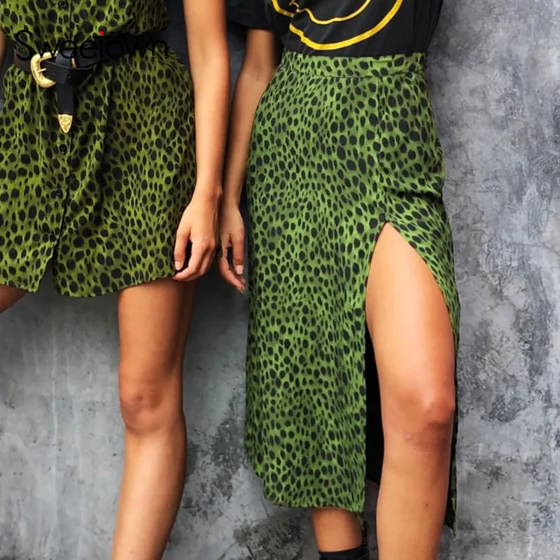 Sweetown Beach Style Boho Trumpet / Mermaid Skirt Summer 2019 Green Leopard Animal Printed Long Skirts For Women Holiday Clothes
Sweetown Beach Style Boho Trumpet / Mermaid Skirt Summer 2019 Green Leopard Animal Printed Long Skirts For Women Holiday Clothes