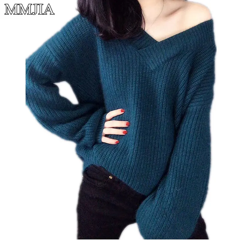 MuMuJia Women's Knitted Full Sleeve Deep V-neck Sweaters 2018 New Autumn Women Pullovers Female Sexy Loose Knitwear Bottom Tops
MuMuJia Women's Knitted Full Sleeve Deep V-neck Sweaters 2018 New Autumn Women Pullovers Female Sexy Loose Knitwear Bottom Tops