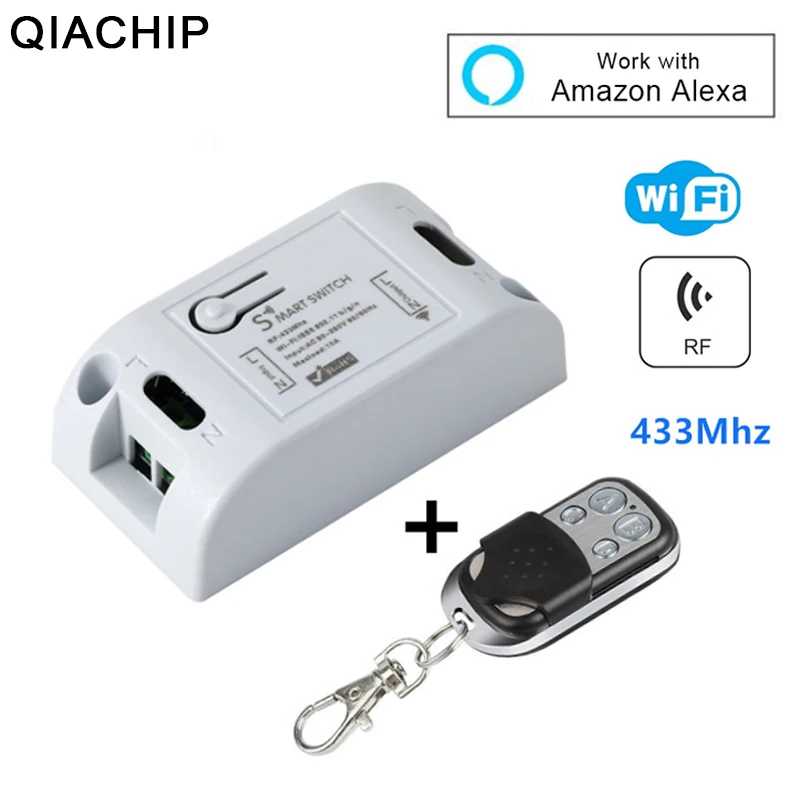 QIACHIP Wireless RF WiFi Smart Home Switch Receiver Module 433 Mhz110V 220V Remote Control Light Switch Works With Amazon Alexa
QIACHIP Wireless RF WiFi Smart Home Switch Receiver Module 433 Mhz110V 220V Remote Control Light Switch Works With Amazon Alexa