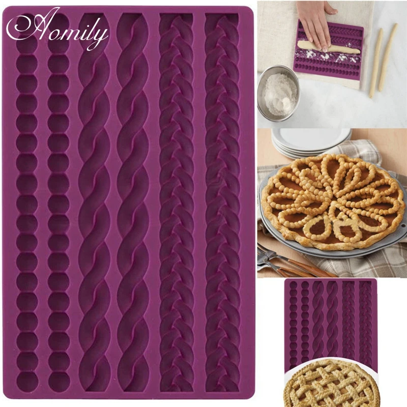 Aomily 3D Knit Rope Silicone Pearl Fondant Mould Cake Border Decorating Molds Sugar Icing Gumpaste Kitchen DIY Baking Tools
Aomily 3D Knit Rope Silicone Pearl Fondant Mould Cake Border Decorating Molds Sugar Icing Gumpaste Kitchen DIY Baking Tools