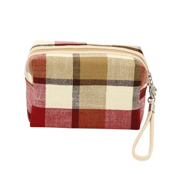 Cotton Linen Square Shape Plaid Man Women Makeup Cosmetic Bag Toiletry Travel Organizer Holder Zipper Storage Bags
Cotton Linen Square Shape Plaid Man Women Makeup Cosmetic Bag Toiletry Travel Organizer Holder Zipper Storage Bags