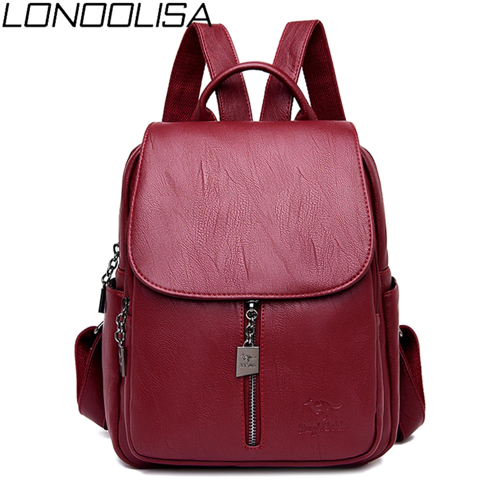 LONOOLISA 2019 Women Leather Backpack Female Big Travel Back pack Sac A Dos Femme School Bag For Teenage Girls Bagpack Mochila
LONOOLISA 2019 Women Leather Backpack Female Big Travel Back pack Sac A Dos Femme School Bag For Teenage Girls Bagpack Mochila