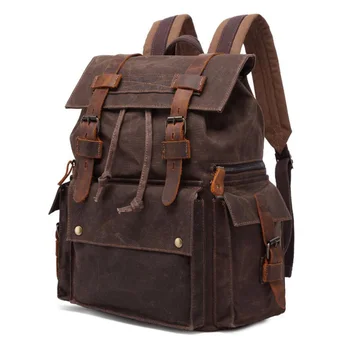 Retro Vintage Canvas Leather Backpacks Mens Laptop Daypacks Waterproof Large Capacity Rucksacks Large Waxed Travel Backpacks
Retro Vintage Canvas Leather Backpacks Mens Laptop Daypacks Waterproof Large Capacity Rucksacks Large Waxed Travel Backpacks