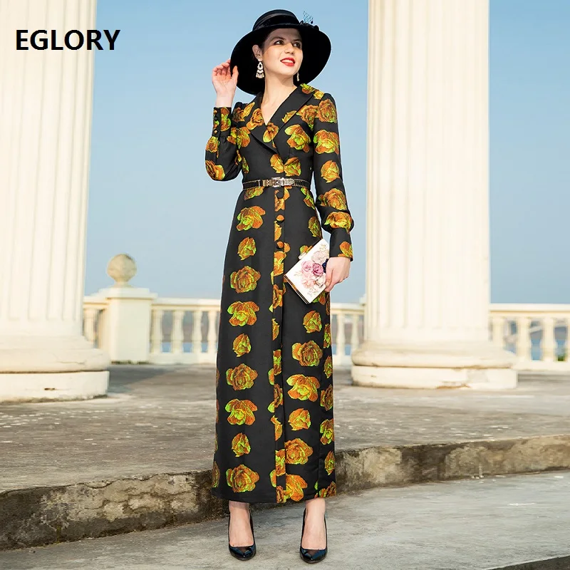 New 2019 Spring Autumn Winter Fashion Long Coat Trench Women Turn-down Collar Vintage Floral Print Single Breasted Coat Overcoat
New 2019 Spring Autumn Winter Fashion Long Coat Trench Women Turn-down Collar Vintage Floral Print Single Breasted Coat Overcoat