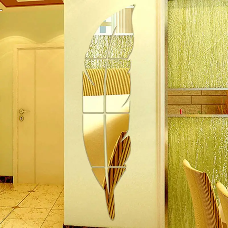 1PC Bedroom Wall Sticker Feather Shape Plastic Self Adhesive Film Mirror Wall Stickers Home Accessories Home DIY Silver Yellow
1PC Bedroom Wall Sticker Feather Shape Plastic Self Adhesive Film Mirror Wall Stickers Home Accessories Home DIY Silver Yellow