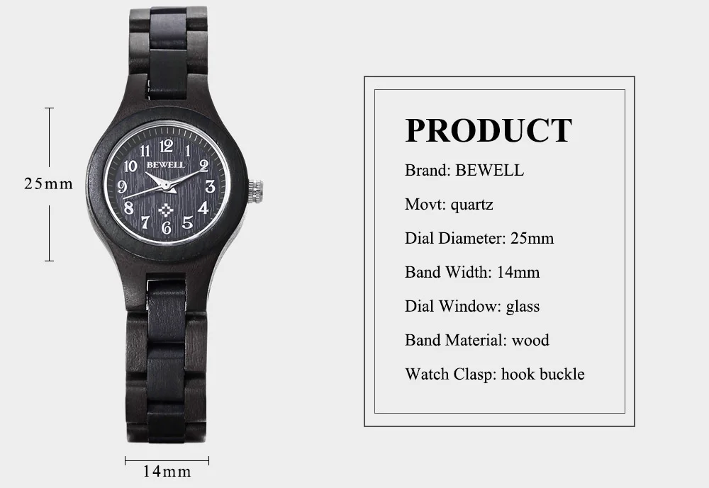 BEWELL Wood Casual Watch Watches Women Ladies Fashion Wooden Watc (3)