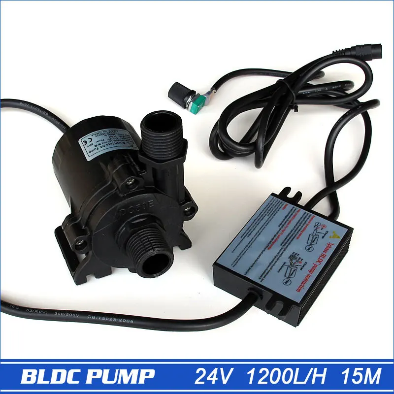 Image Water Pump, 15M, 1200L Min, Super long life 30000hours, 24V DC, 86.4W, Submersible, Speed Adjustable by Manual or Program