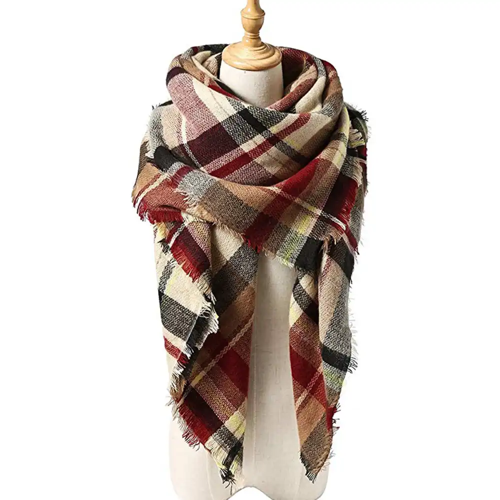 s winter scarf classic plaid scarf female warm soft cashmere