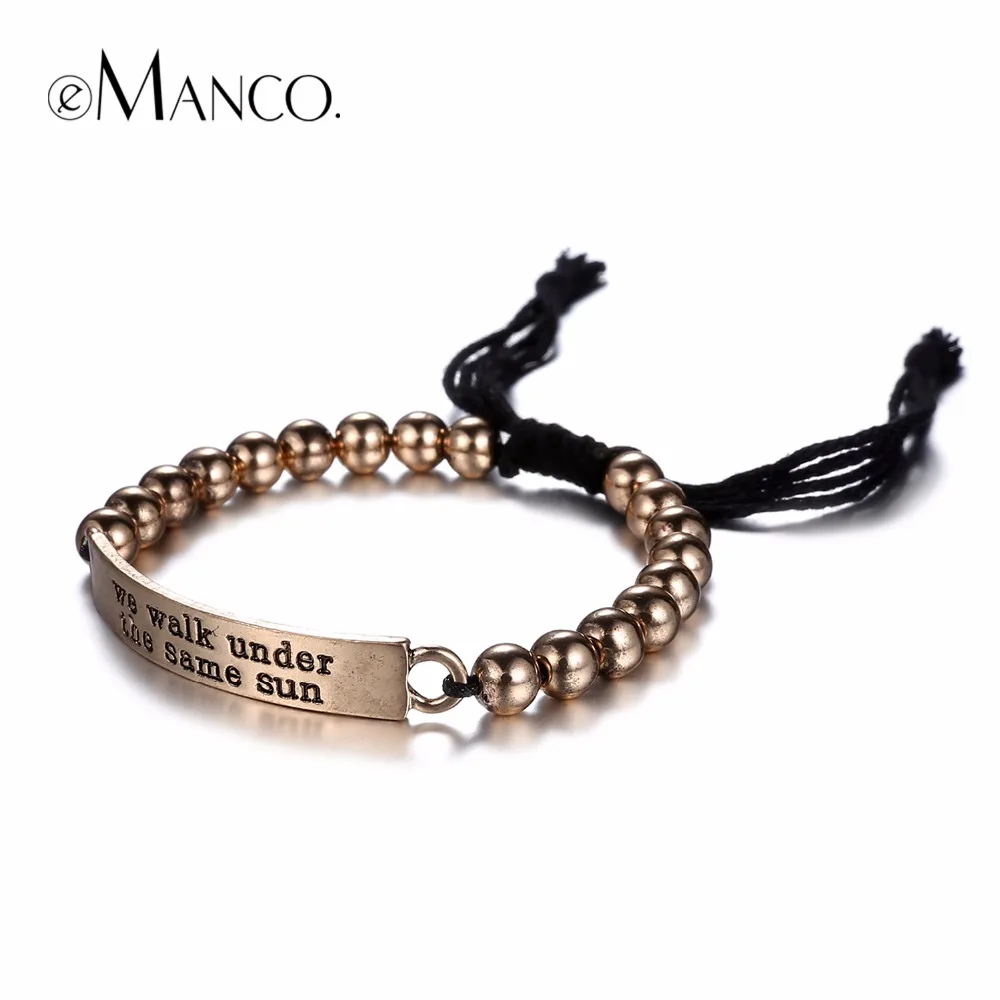 eManco Dumb Black Handmade Geometric Strand ID Bracelets & Bangles for Women Rope Alloy Beads Adjustable Jewelry
eManco Dumb Black Handmade Geometric Strand ID Bracelets & Bangles for Women Rope Alloy Beads Adjustable Jewelry