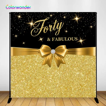 Colorwonder Photography Background Golden Bow with Diamond Twinkle Stars with Dots 5x7ft Glitter Backdrop for Forty Birthday
Colorwonder Photography Background Golden Bow with Diamond Twinkle Stars with Dots 5x7ft Glitter Backdrop for Forty Birthday