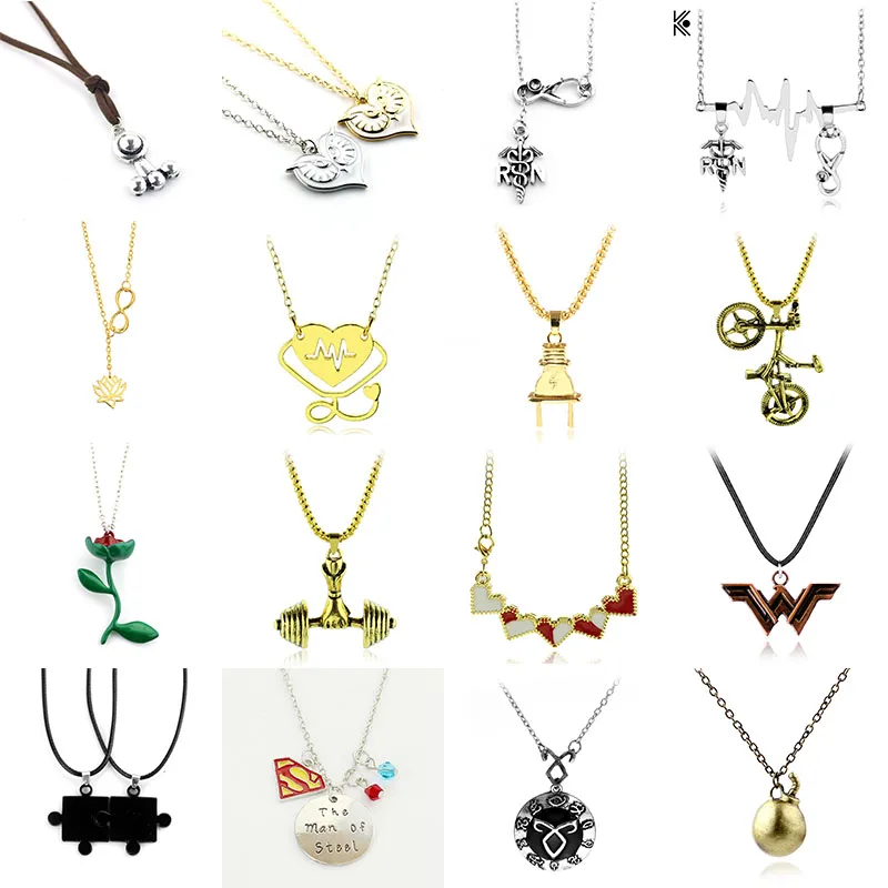 Fashion necklaces 2019 Stethoscope flower wonder woman dumbbell puzzle necklace men Fitness jewelry Chain Necklace Collares
Fashion necklaces 2019 Stethoscope flower wonder woman dumbbell puzzle necklace men Fitness jewelry Chain Necklace Collares